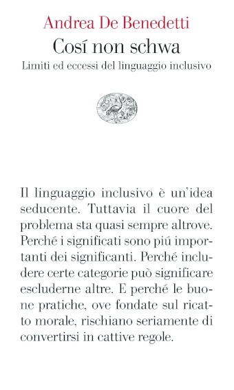 “Così non schwa”, di Andrea De&nbsp;Benedetti